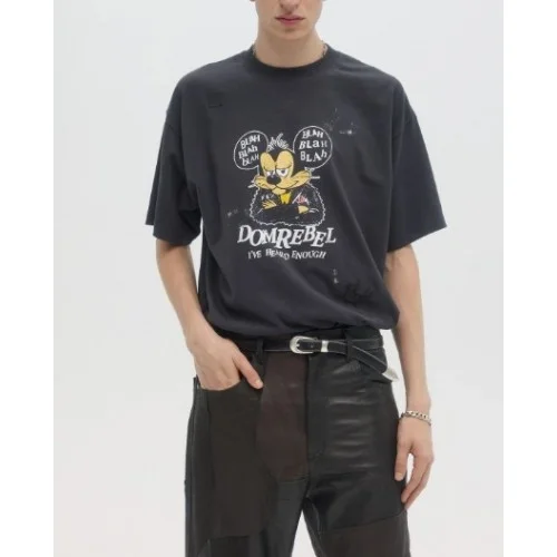 Tricou DOMREBEL , BLABLA - T-SHIRT OLD BLACK