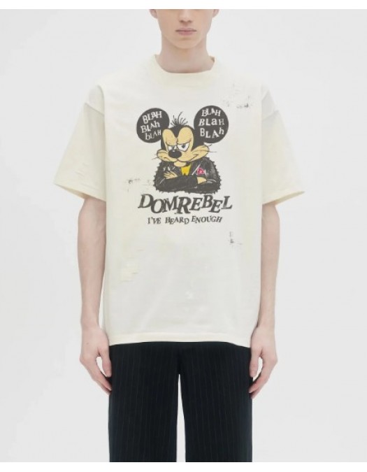 Tricou DOMREBEL, BLABLA - T-SHIRT OLD White - BLABLATSHIRTOLDWHITE