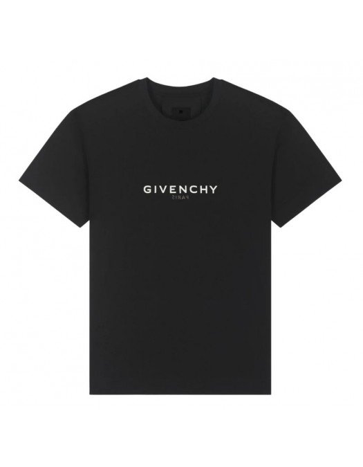 Tricou Givenchy, Reverse Logo, Oversized, Negru - BM71533Y6B001