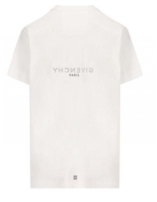Tricou Givenchy, Reverse Logo, Oversized, Alb - BM71533Y6B100