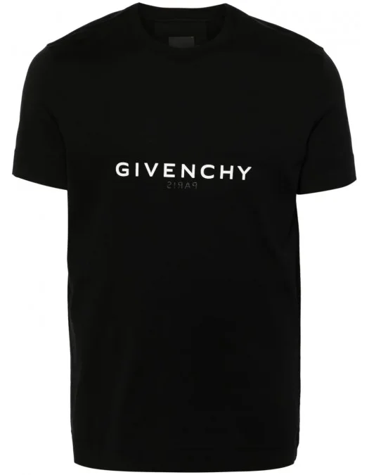 Tricou Givenchy, Reverse Logo, Black - BM71653Y6B001 Tricou Givenchy, Reverse Logo, Black - BM71653Y6B001