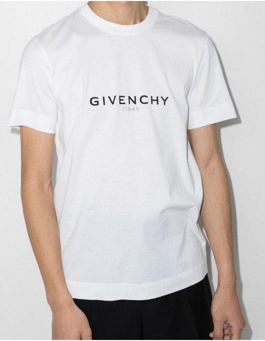 Tricou Givenchy, Reverse Logo, Alb - BM71653Y6B100