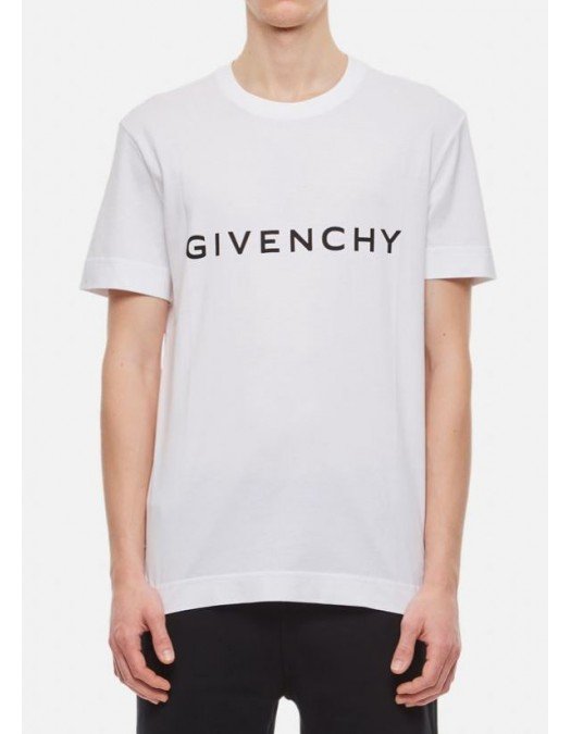 Tricou Givenchy, Insertie Labirinth Brand, White - BM716G3YAC100