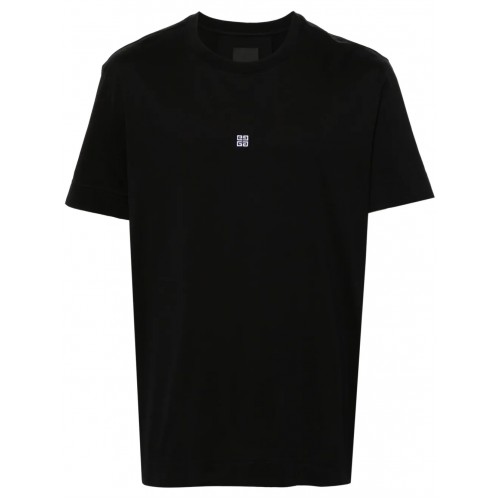 Tricou Givenchy, 4G Embroidered, Cotton, Black Tricou Givenchy, 4G Embroidered, Cotton, Black
