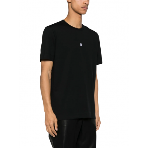 Tricou Givenchy, 4G Embroidered, Cotton, Black Tricou Givenchy, 4G Embroidered, Cotton, Black