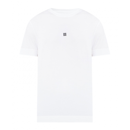 Tricou Givenchy, Little Logo Embroidery, White Tricou Givenchy, Little Logo Embroidery, White