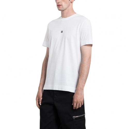 Tricou Givenchy, Little Logo Embroidery, White Tricou Givenchy, Little Logo Embroidery, White