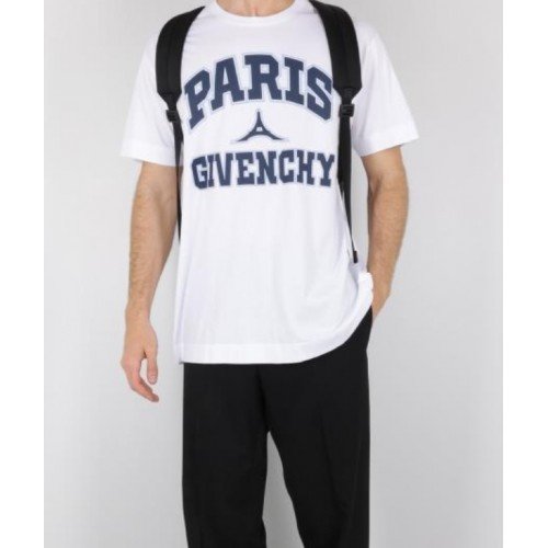 Tricou Givenchy, Logo Paris College, Alb Tricou Givenchy, Logo Paris College, Alb
