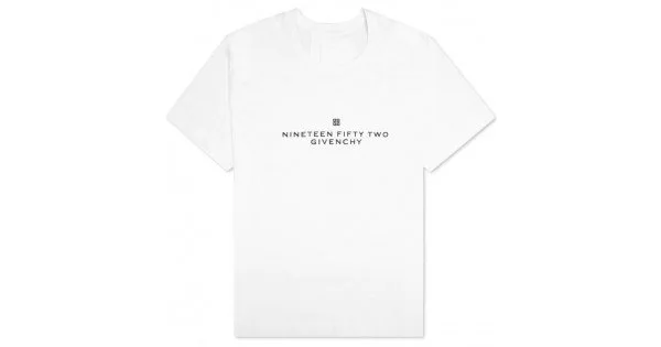 GIVENCHY Tシャツ Tricou Givenchy, Front Logo Nineteen Fifty Two, Alb