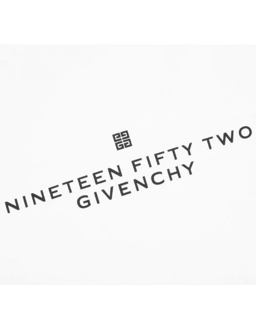 Tricou Givenchy, Front Logo Nineteen Fifty Two, Alb - BM716R3YA8100 Tricou Givenchy, Front Logo Nineteen Fifty Two, Alb - BM716R3YA8100