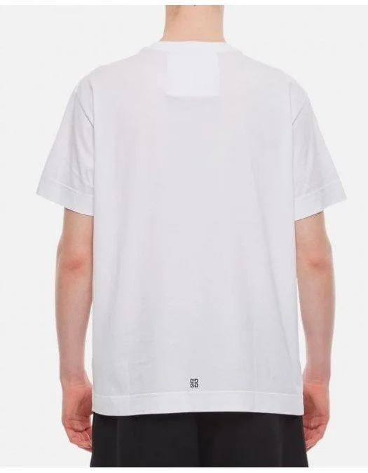 Tricou Givenchy, Front Logo Nineteen Fifty Two, Alb - BM716R3YA8100 Tricou Givenchy, Front Logo Nineteen Fifty Two, Alb - BM716R3YA8100