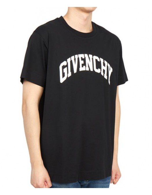 Tricou Givenchy, Front Logo Brand, Negru - BM716R3YAA001
