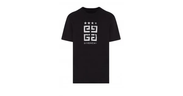 Tricou Givenchy, Logo Brand Stars, Black - BM716R3YEL001