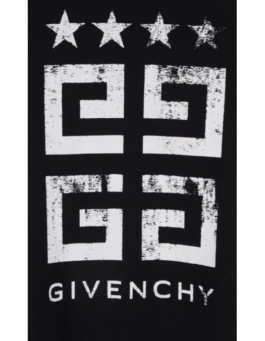 Tricou Givenchy, Logo Brand Stars, Black - BM716R3YEL001