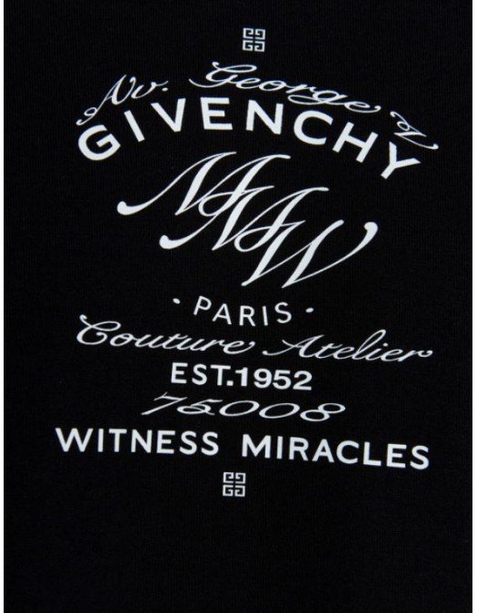 Tricou Givenchy, Bumbac, Logo Crest, Black - BM71793Y6B001