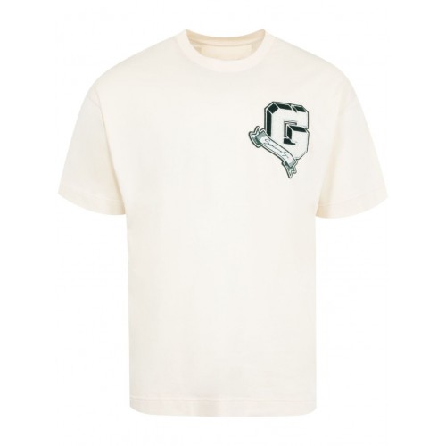 Tricou Givenchy, Black Logo Appliqué, White Tricou Givenchy, Black Logo Appliqué, White