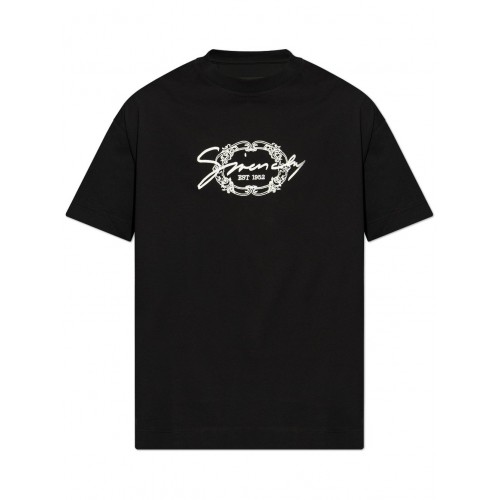Tricou Givenchy, White Medallion Logo, Black Tricou Givenchy, White Medallion Logo, Black