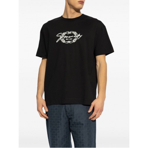 Tricou Givenchy, White Medallion Logo, Black Tricou Givenchy, White Medallion Logo, Black
