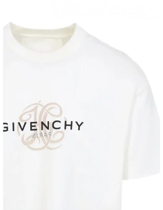 Tricou Givenchy, Logo Print, Classic, White - BM71MG3YQJ130 Tricou Givenchy, Logo Print, Classic, White - BM71MG3YQJ130