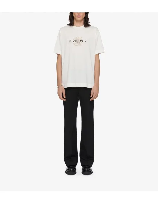 Tricou Givenchy, Logo Print, Classic, White - BM71MG3YQJ130 Tricou Givenchy, Logo Print, Classic, White - BM71MG3YQJ130