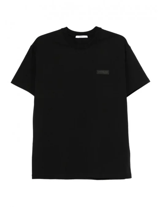 Tricou Givenchy, Small Logo Patch, Simple, Black - BM71NK3YRP001 Tricou Givenchy, Small Logo Patch, Simple, Black - BM71NK3YRP001