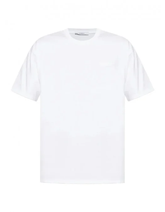Tricou Givenchy, Small Logo Patch, Simple, White - BM71NK3YRP100 Tricou Givenchy, Small Logo Patch, Simple, White - BM71NK3YRP100