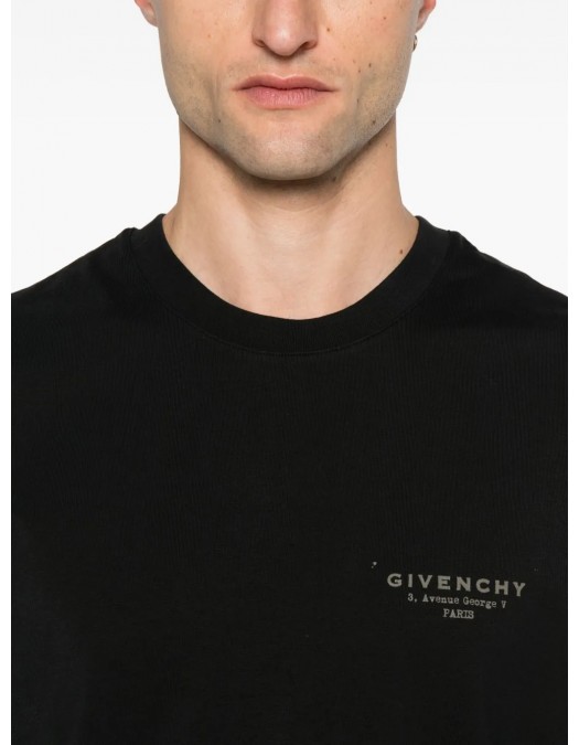 Tricou Givenchy, Grey Small Logo, Classic, Black - BM71NK3YRV001 Tricou Givenchy, Grey Small Logo, Classic, Black - BM71NK3YRV001