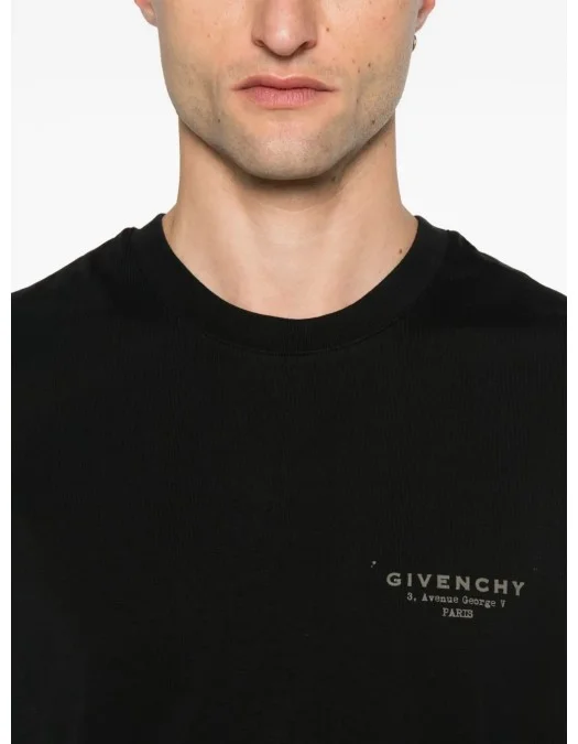 Tricou Givenchy, Grey Small Logo, Classic, Black - BM71NK3YRV001 Tricou Givenchy, Grey Small Logo, Classic, Black - BM71NK3YRV001