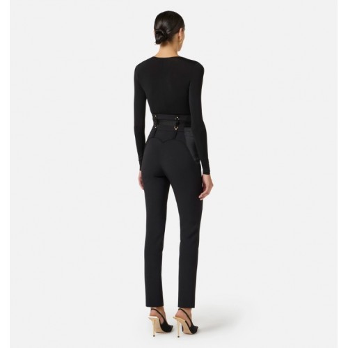 Body ELISABETTA FRANCHI , Crêpe jersey bodysuit with draping