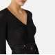 Body ELISABETTA FRANCHI , Crêpe jersey bodysuit with draping - BO01261E2110