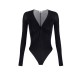 Body ELISABETTA FRANCHI , Crêpe jersey bodysuit with draping - BO01261E2110