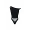 Top ELISABETTA FRANCHI, Bodysuit in jersey fabric with jewel shoulder detail, Negru