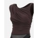 Top ELISABETTA FRANCHI,  jersey fabric with jewel shoulder detail, Maro - BO01361E2EV9