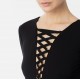 BLUZA ELISABETTA FRANCHI, Bodysuit, Laces Details, Black - BO01951E2110