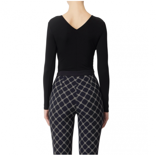 BLUZA ELISABETTA FRANCHI, Bodysuit, Laces Details, Black