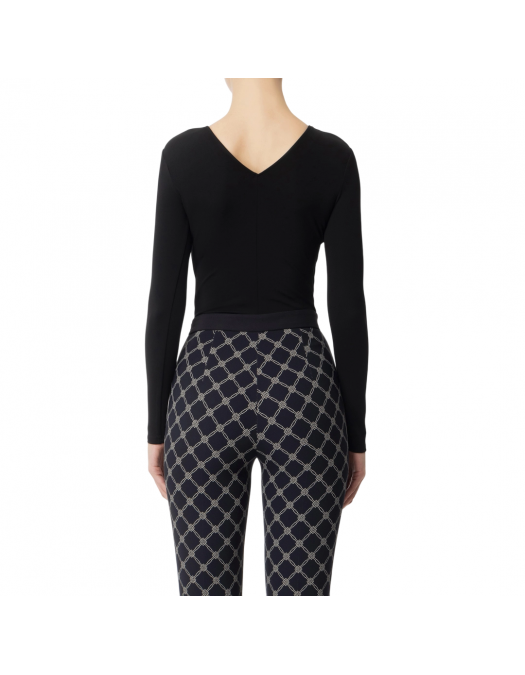 BLUZA ELISABETTA FRANCHI, Bodysuit, Laces Details, Black - BO01951E2110