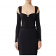 TOP ELISABETTA FRANCHI, Jewel Detail, Black - BO02852E2110 TOP ELISABETTA FRANCHI, Jewel Detail, Black - BO02852E2110