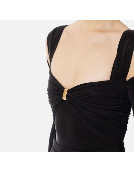 TOP ELISABETTA FRANCHI, Jewel Detail, Black - BO02852E2110 TOP ELISABETTA FRANCHI, Jewel Detail, Black - BO02852E2110