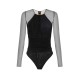 Body ELISABETTA FRANCHI,Bodysuit in Micro-mesh Tulle and Jersey BLACK - BO03062E2110