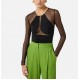 Body ELISABETTA FRANCHI,Bodysuit in Micro-mesh Tulle and Jersey BLACK - BO03062E2110