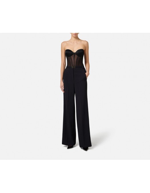 TOP ELISABETTA FRANCHI, Tulle Design, Simple, Black - BO03653E3110 TOP ELISABETTA FRANCHI, Tulle Design, Simple, Black - BO03653E3110