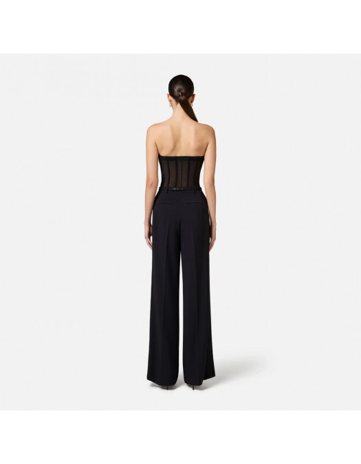 TOP ELISABETTA FRANCHI, Tulle Design, Simple, Black - BO03653E3110 TOP ELISABETTA FRANCHI, Tulle Design, Simple, Black - BO03653E3110