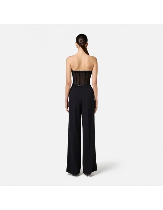 TOP ELISABETTA FRANCHI, Tulle Design, Simple, Black - BO03653E3110 TOP ELISABETTA FRANCHI, Tulle Design, Simple, Black - BO03653E3110