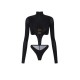Top ELISABETTA FRANCHI,  jersey fabric with jewel logo detail, Negru - BO05567E2110