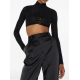 Top ELISABETTA FRANCHI,  jersey fabric with jewel logo detail, Negru - BO05567E2110