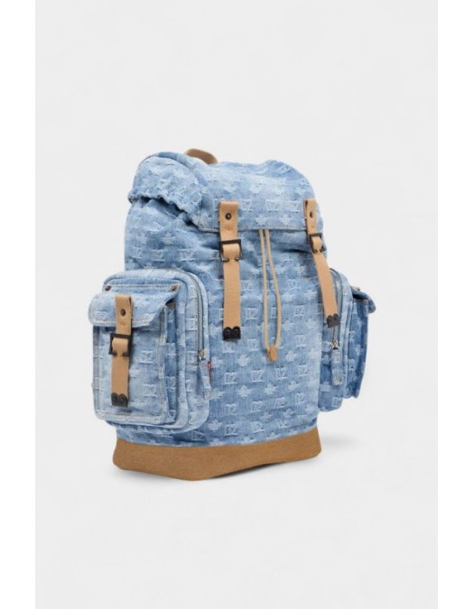 Rucsac DSQUARED2, D2 Monogram Backpack, Blue - BPM0131101088193098