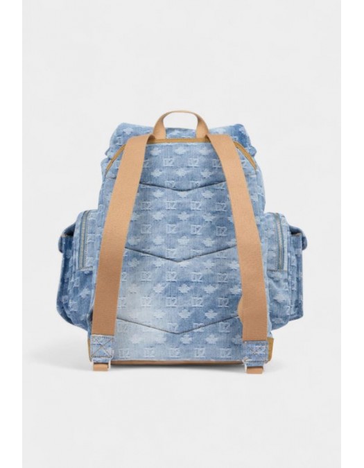 Rucsac DSQUARED2, D2 Monogram Backpack, Blue - BPM0131101088193098