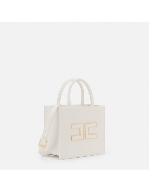 Geanta ELISABETTA FRANCHI, Small tote bag with logo, Alb - BS33A56E2DZ9 Geanta ELISABETTA FRANCHI, Small tote bag with logo, Alb - BS33A56E2DZ9
