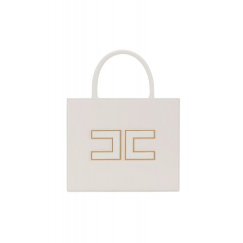 Geanta ELISABETTA FRANCHI, Small tote bag with logo, Alb Geanta ELISABETTA FRANCHI, Small tote bag with logo, Alb