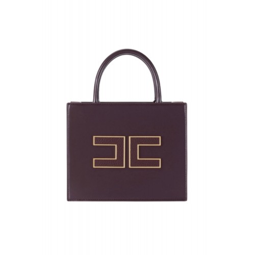 Geanta ELISABETTA FRANCHI, Small tote bag with logo, Merlot